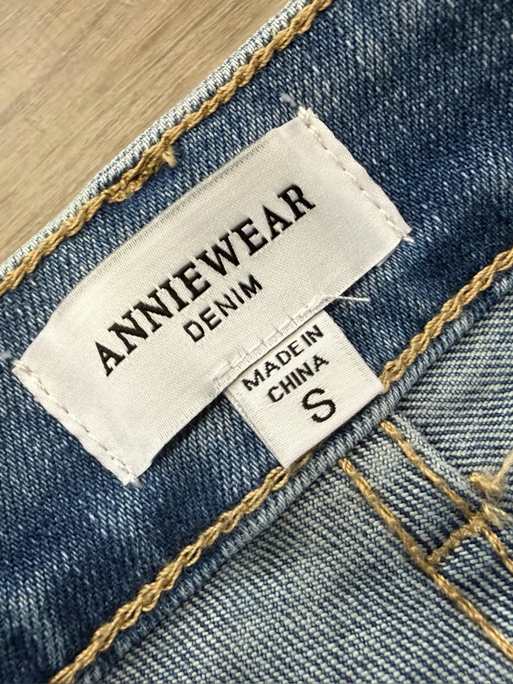 AnnieWear Denim Bermuda Jorts Long Jean Shorts High Rise Y2K NWT Small
